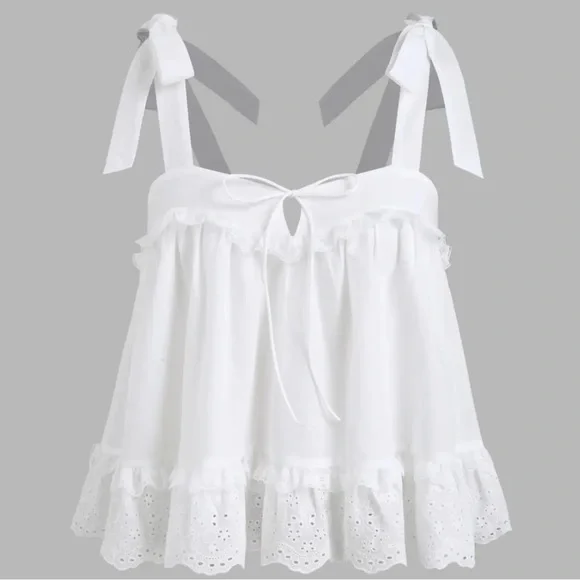 White Eyelet Set - Picture 3 of 6